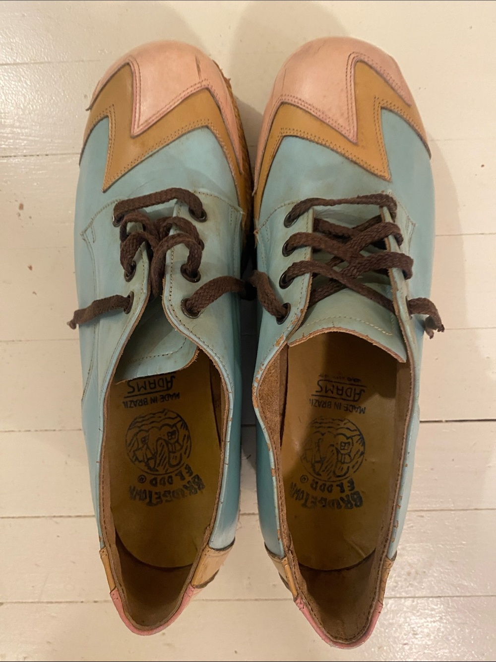 Blue and Pink Platform Espadrille Oxfords to - Picture 2 of 3